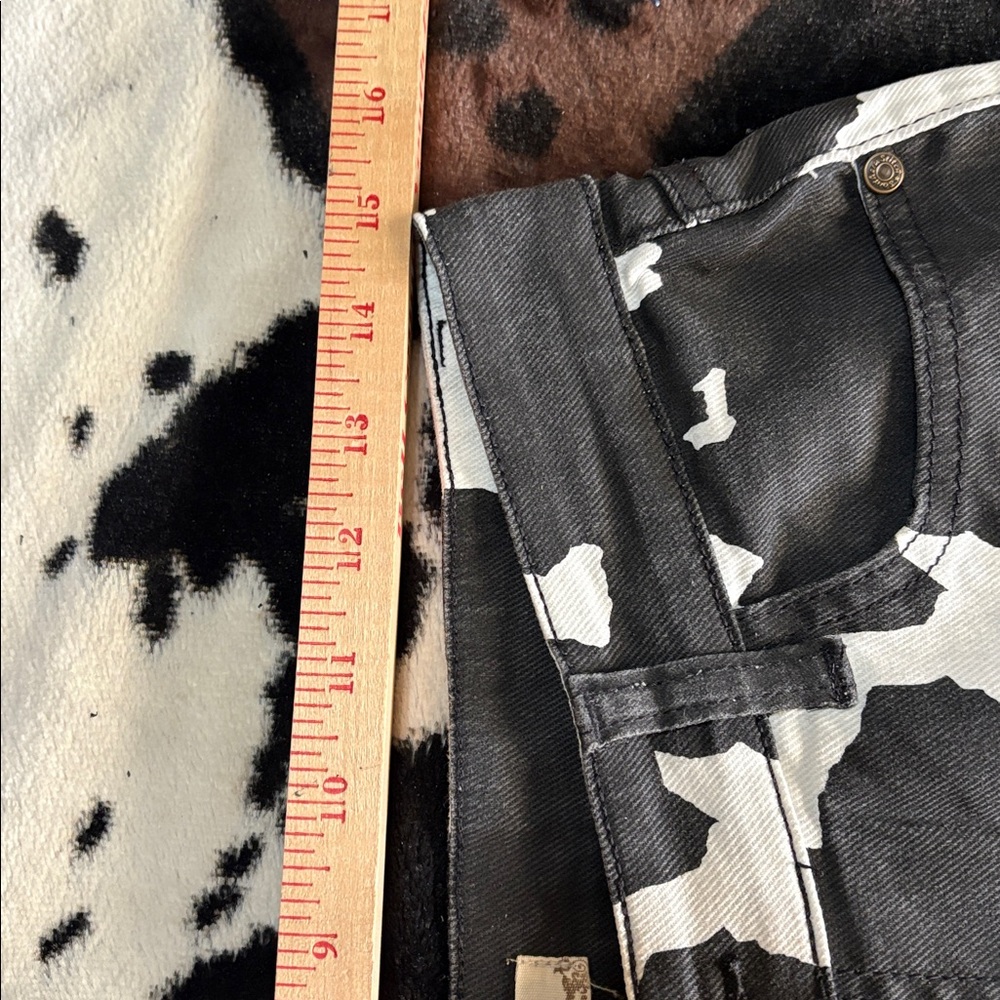 Southern Stitch Black and White Cow Print Pants; Size M - Picture 6 of 6